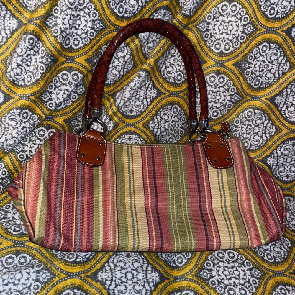 Striped fossil shoulder bag